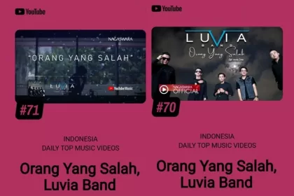 Lagu Luvia Band Mendominasi Chart YouTube